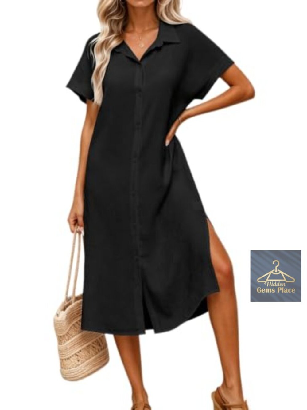 Womens Swim Cover Up Button Down Short Sleeve Beach Bathing Suit Dress
